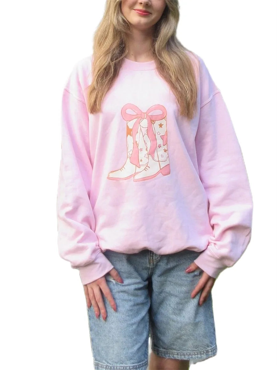 Long Sleeve Cowgirl Crew Neck