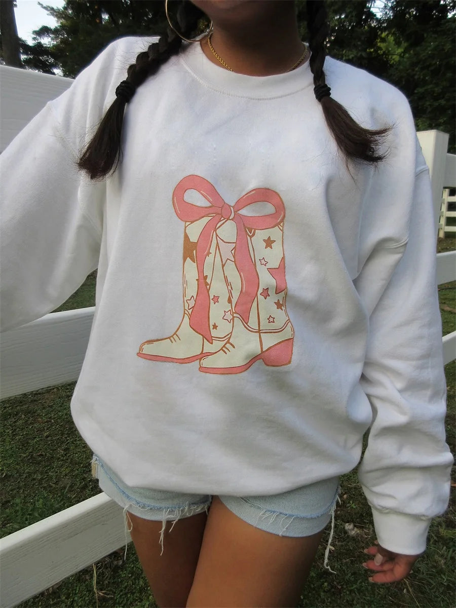Long Sleeve Cowgirl Crew Neck
