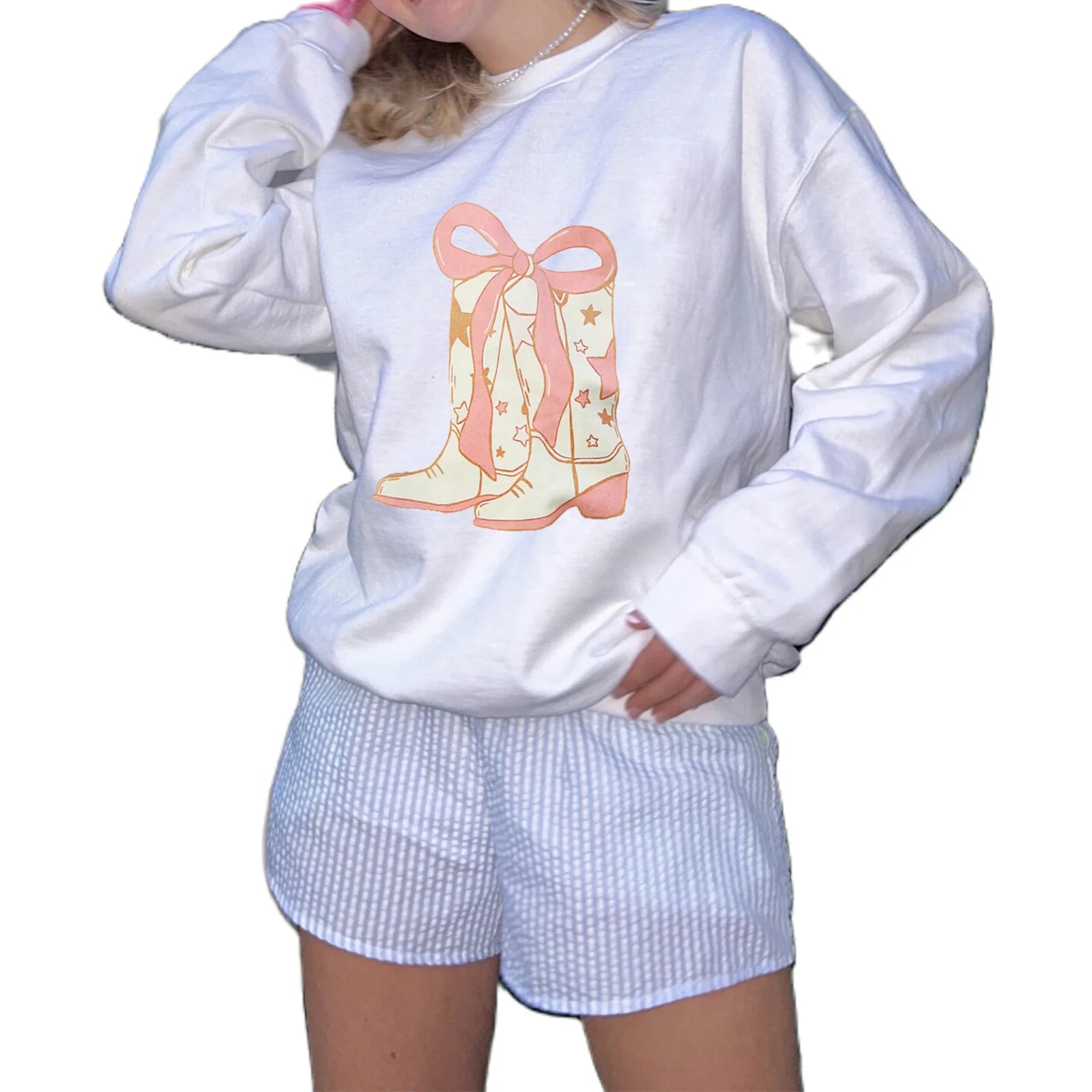 Long Sleeve Cowgirl Crew Neck